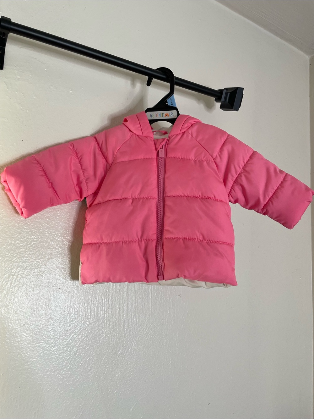 Old Navy 0-3M Kids Hooded Puffer Coat - Bright Pink